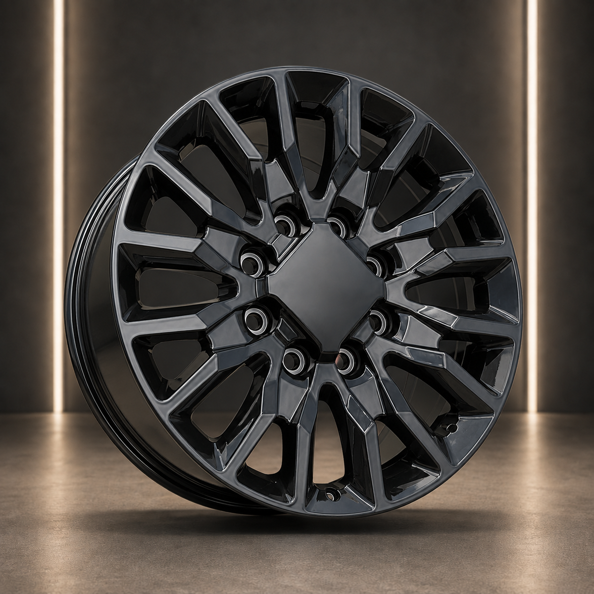 20x8.5 OE Premium OE-P8 Gloss Black Wheel 8x180 GMC Sierra Chevrolet Silverado 2500HD