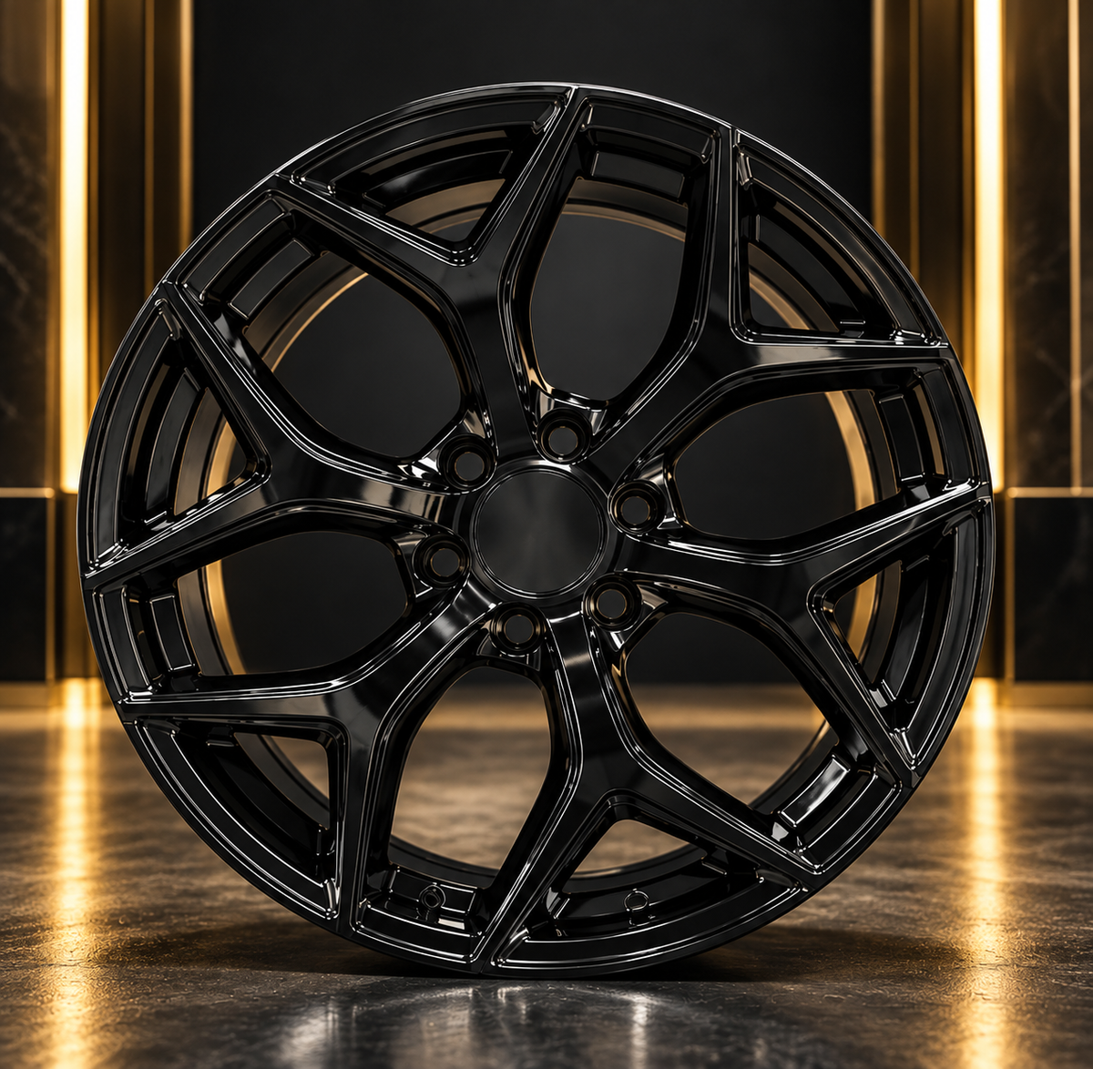 F1 22x10 Gloss Black Ford F-150 Expedition Navigator Style Wheel – 6x135 +25mm
