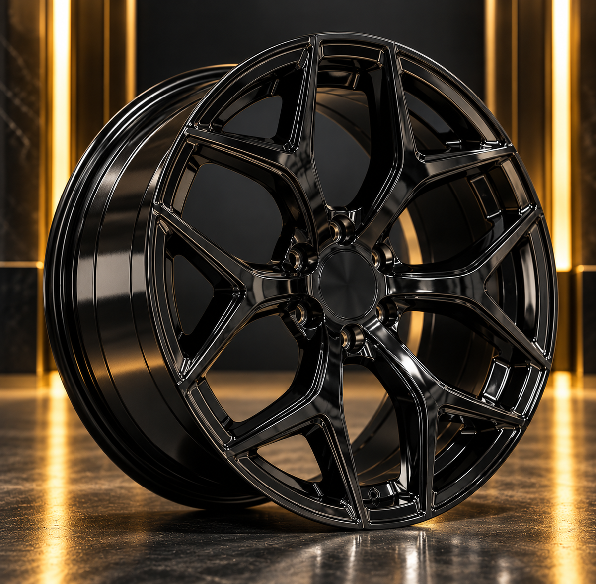 F1 22x10 Gloss Black Ford F-150 Expedition Navigator Style Wheel – 6x135 +25mm
