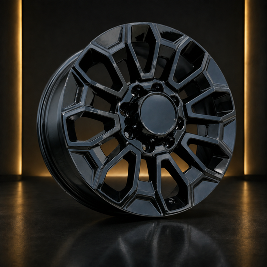 OE Premium OE-P6 22x8.5 Gloss black replica wheel 8x180 +44mm | GMC 2500HD Chevrolet 2500
